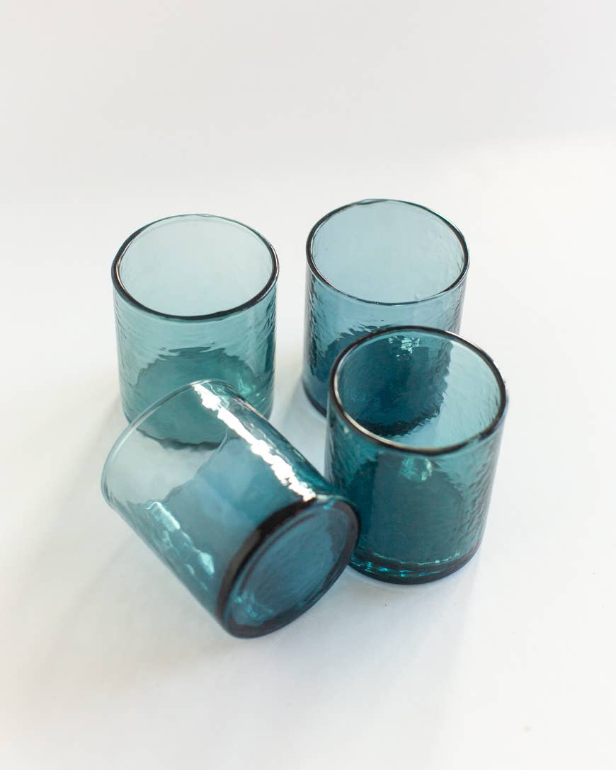 Handblown Hammered Glasses | Set of 4 Home Goods Creative Women