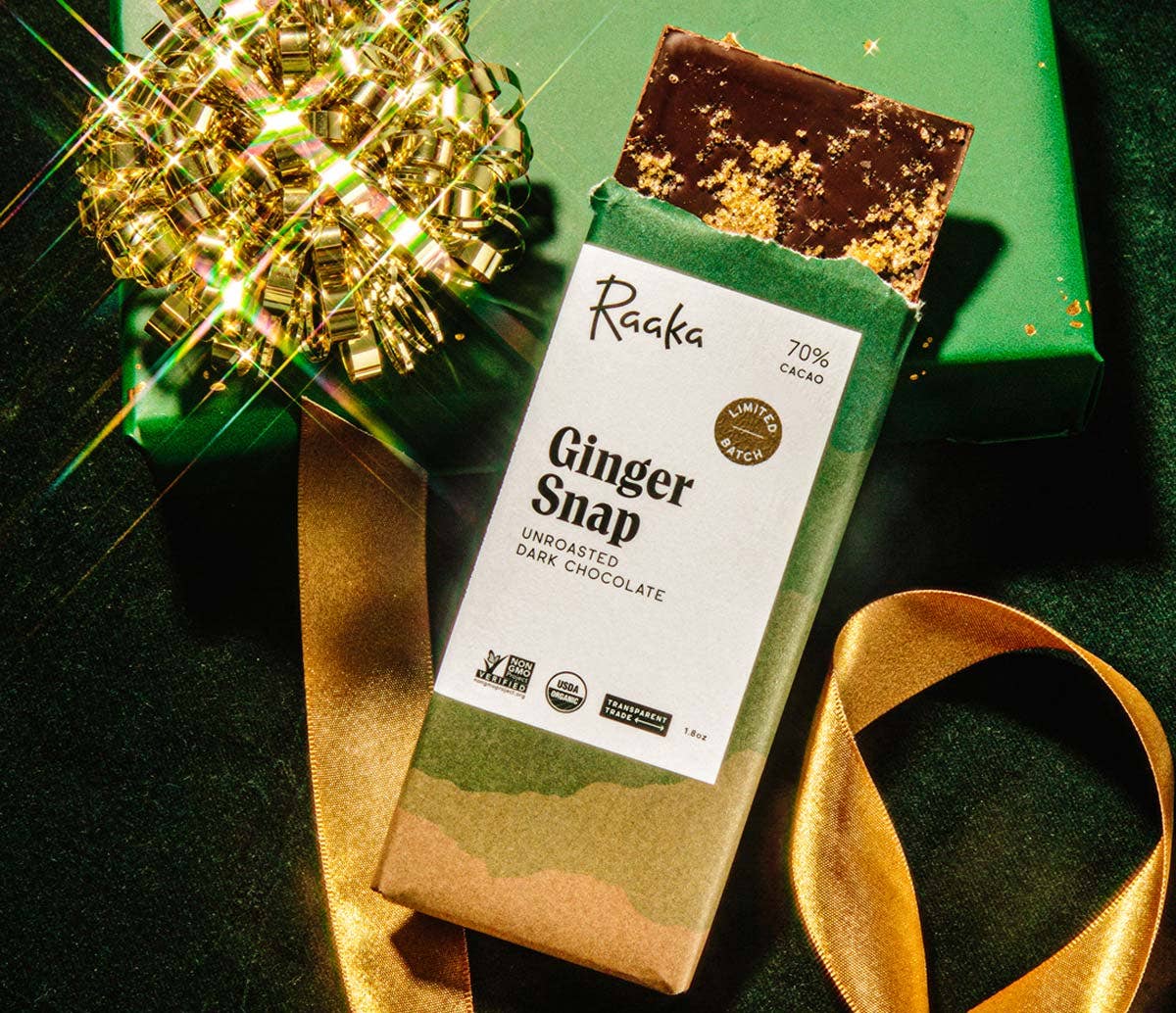 70% Ginger Snap Chocolate - Holiday Christmas Limited Batch Home Goods Raaka Chocolate   