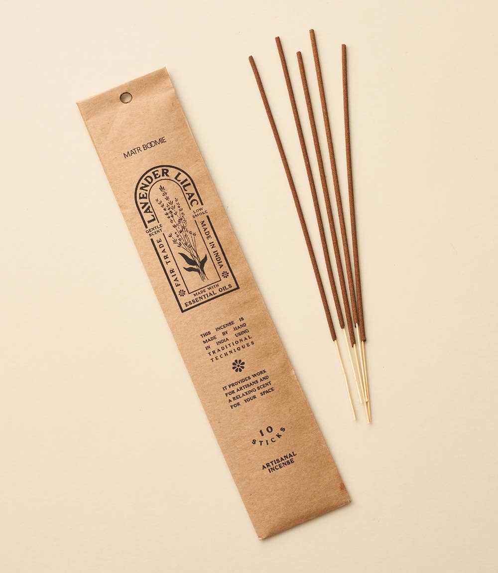 Lavender Lilac Incense - 10 sticks, low smoke Home Goods Matr Boomie   