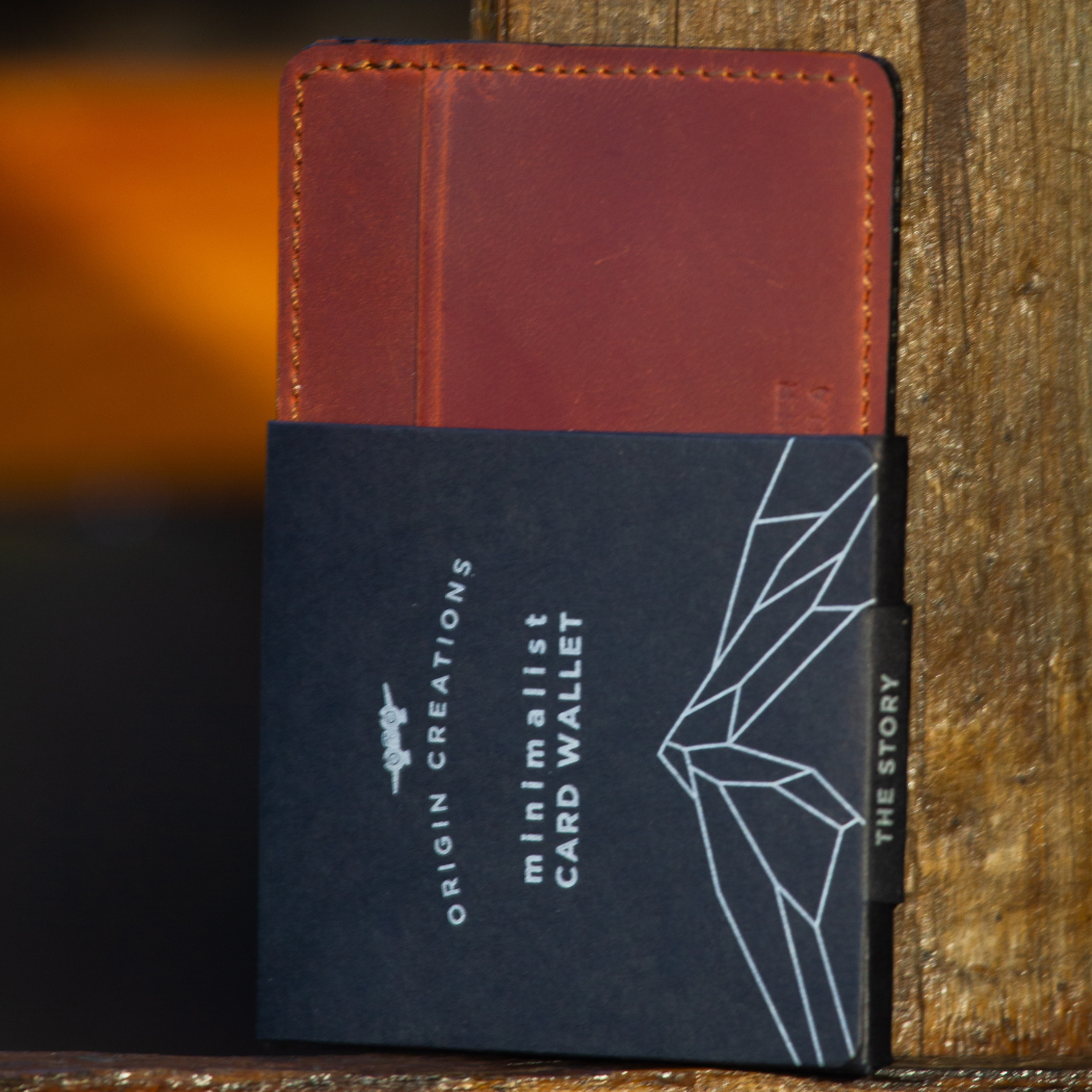 Twin Engine Coffee - Leather Card Wallet-Saddle Brown - Artisan Fair Trade: Saddle Brown  Twin Engine Coffee   