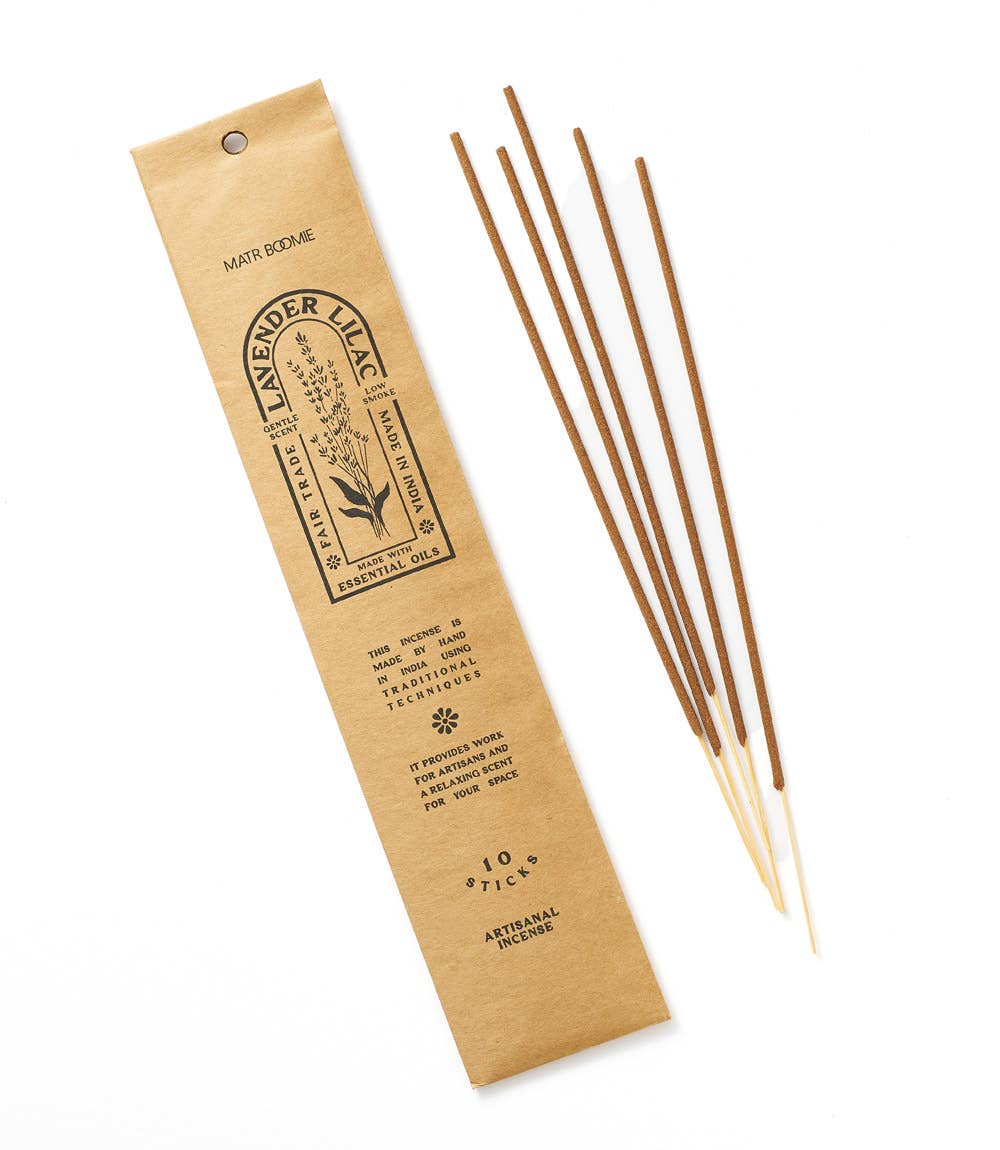 Lavender Lilac Incense - 10 sticks, low smoke Home Goods Matr Boomie   