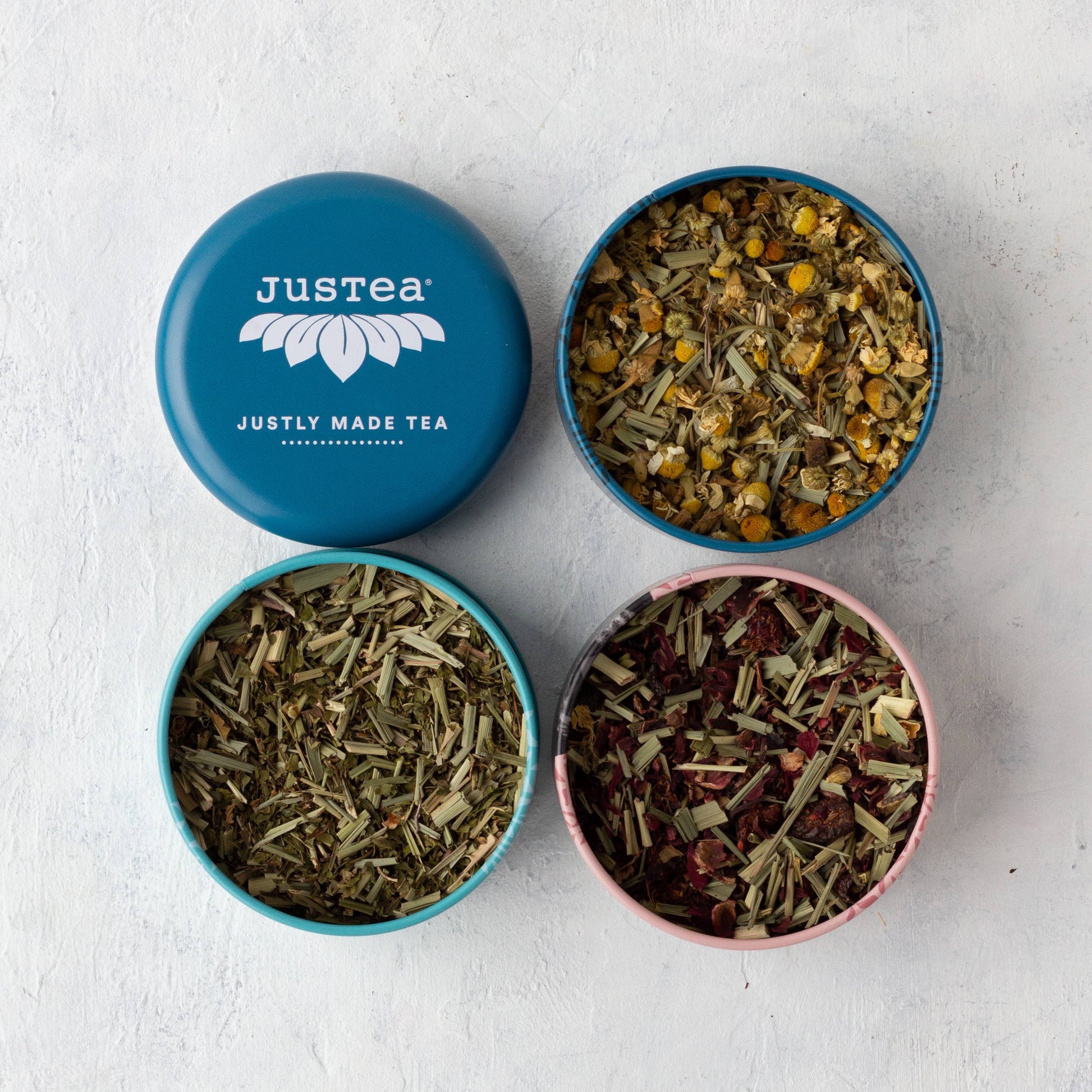 Herbal Tea Trio Tin & Spoon - Organic, Fair-Trade Tea Gift  JusTea   