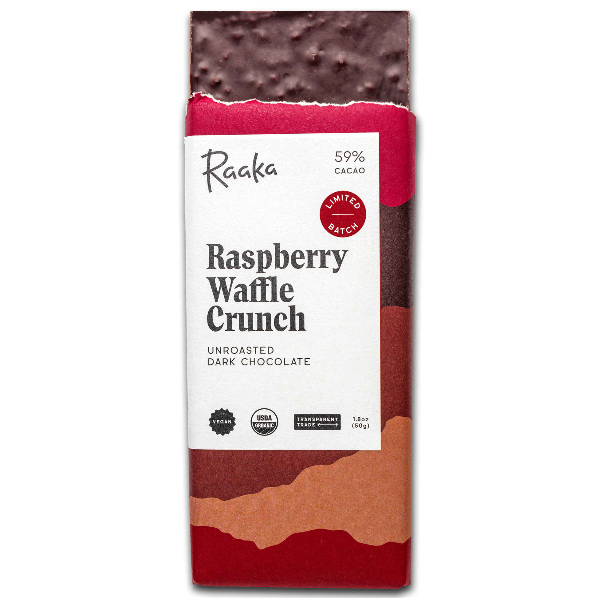 60% Raspberry Waffle Crunch Bar - Valentine's Limited Batch Home Goods Raaka Chocolate