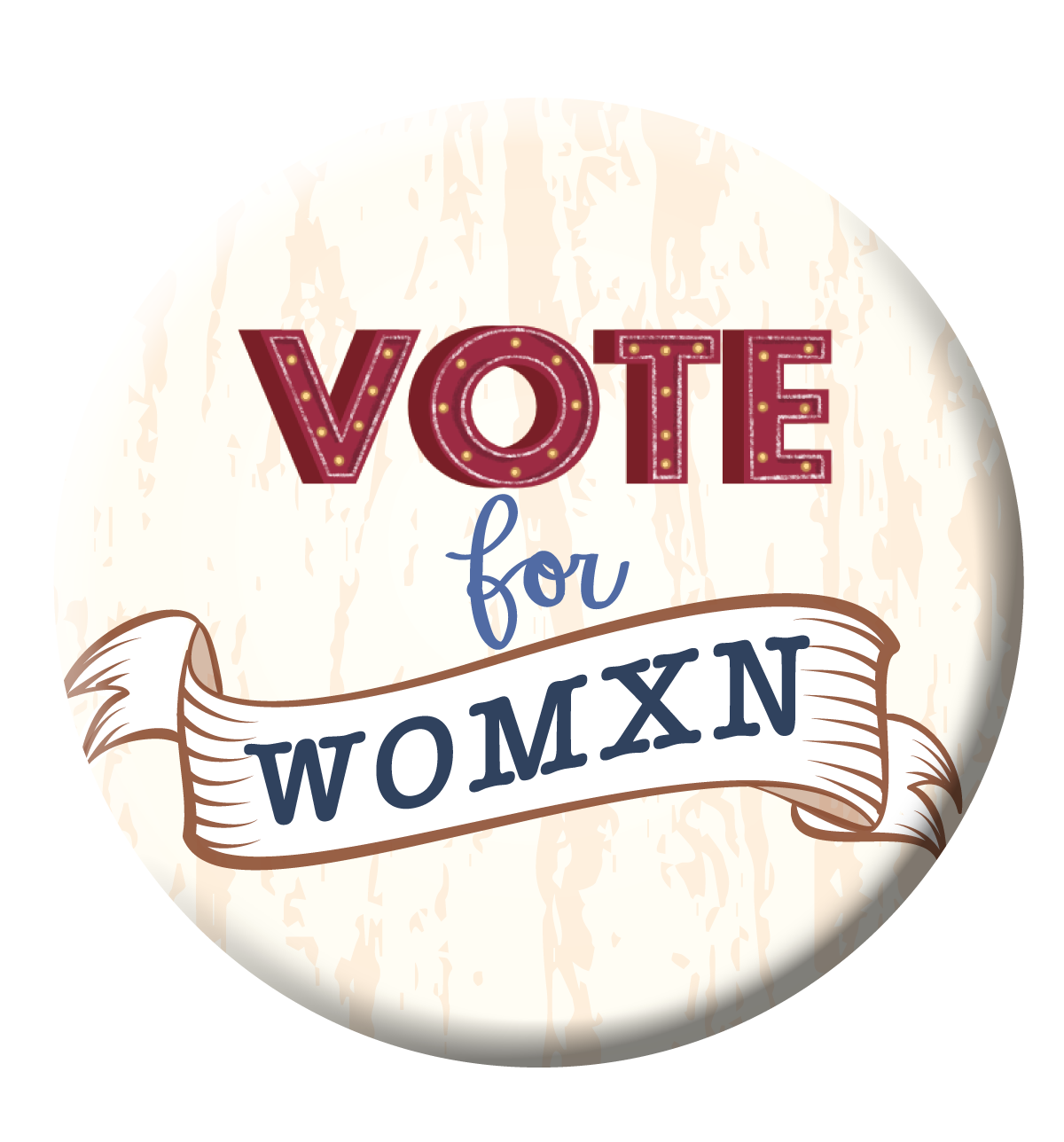 Vote Womxn Button Pin Accessories The Card Bureau   