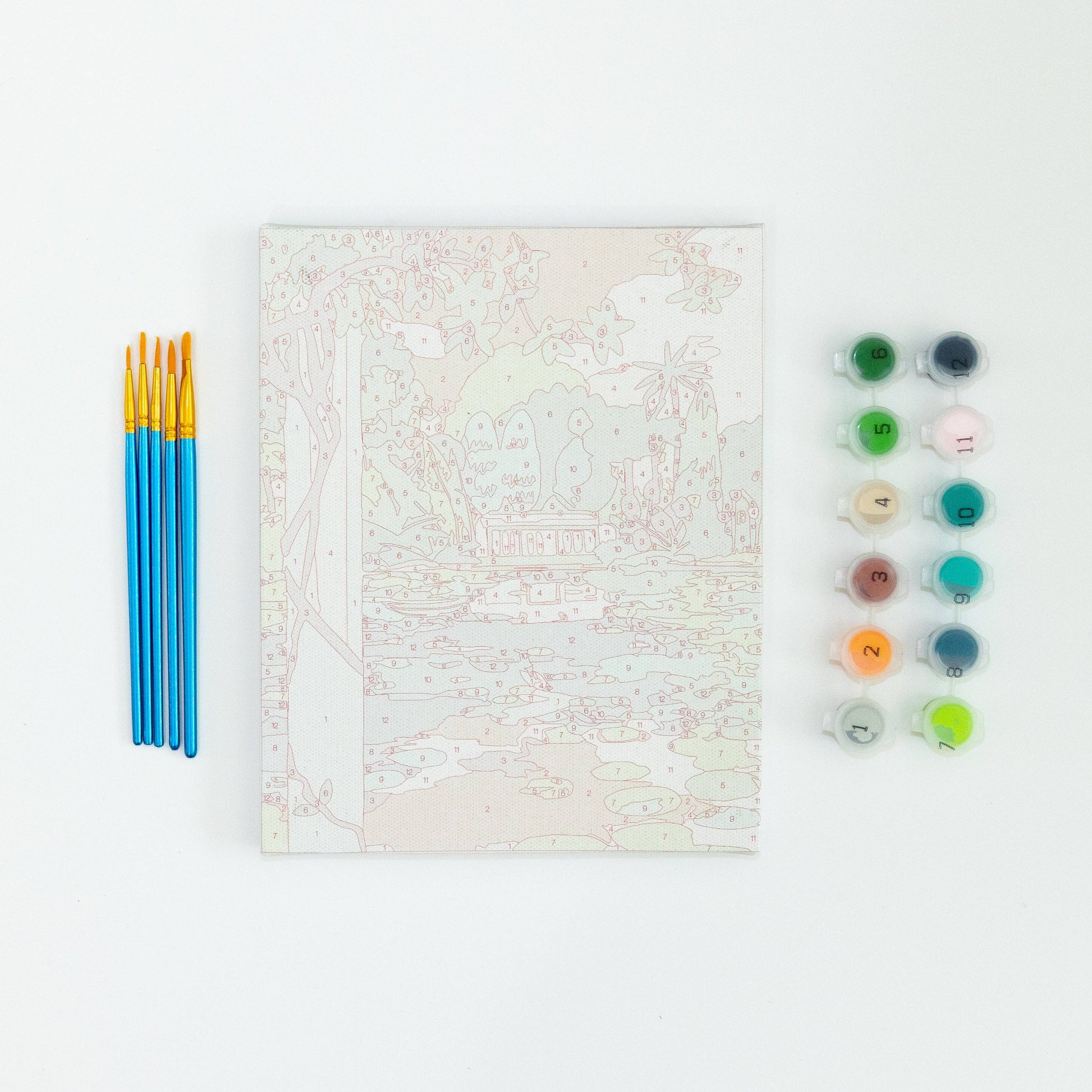 La Foelia Greenery by Hebe Studio Paint by Numbers Framed Mini Craft Kit paint anywhere