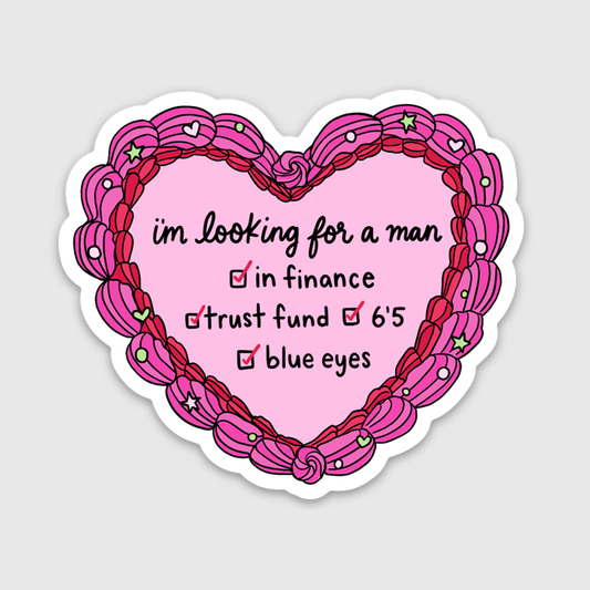 Looking For A Man In Finance Sticker Accessories Brittany Paige