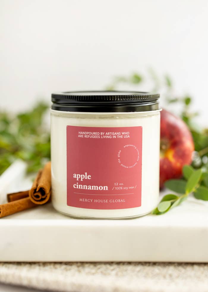 Apple Cinnamon Candle | 12 oz. Glass Jar Home Goods Mercy House Global