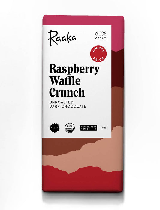 60% Raspberry Waffle Crunch Bar - Valentine's Limited Batch Home Goods Raaka Chocolate