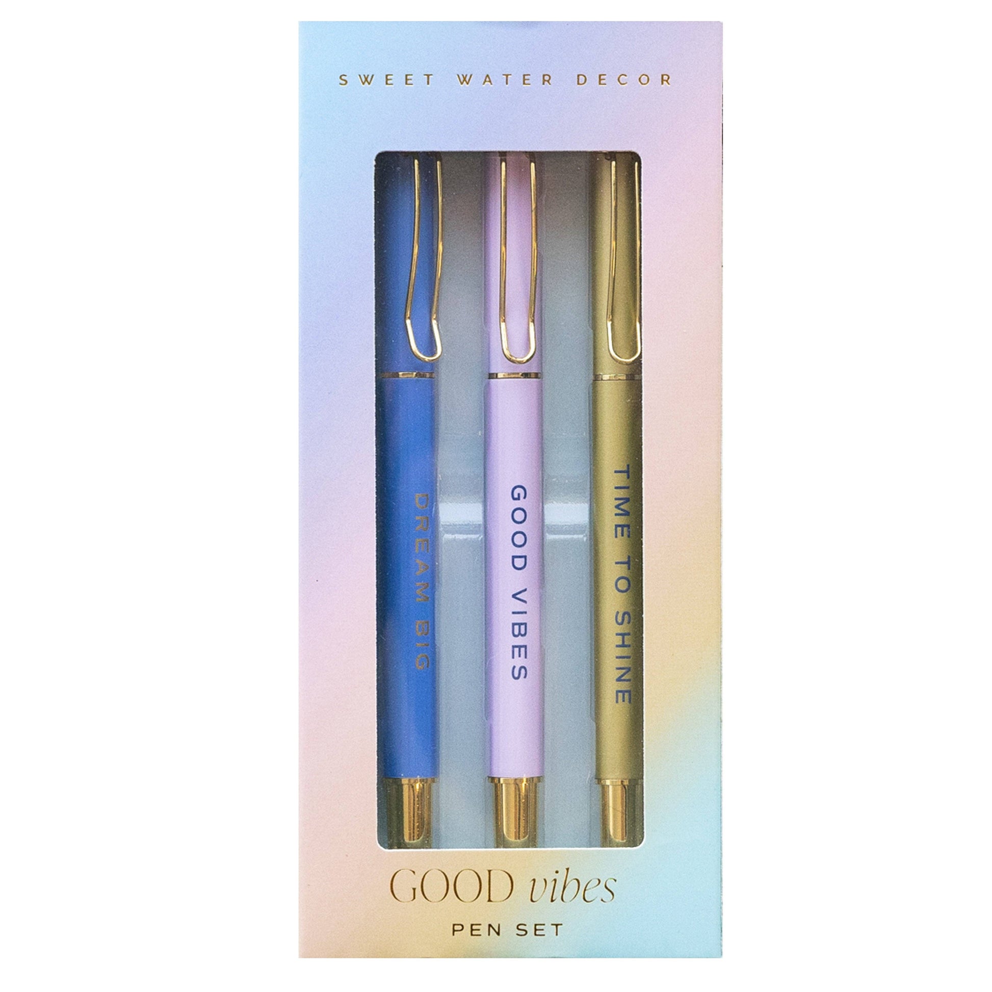 Good Vibes Metal Pen Set Accessories Sweet Water Decor   