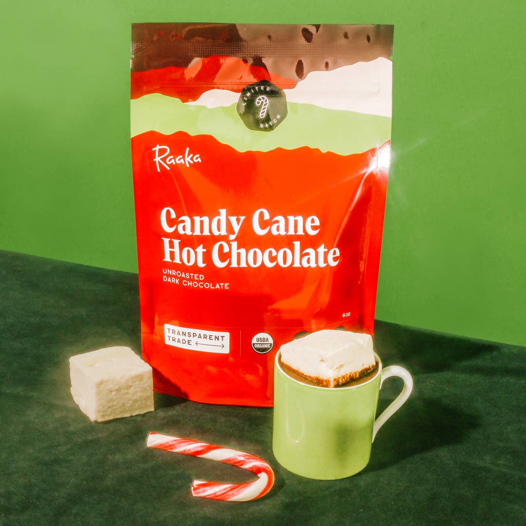 Candy Cane Hot Chocolate - Holiday Christmas Limited Batch Home Goods Raaka Chocolate   