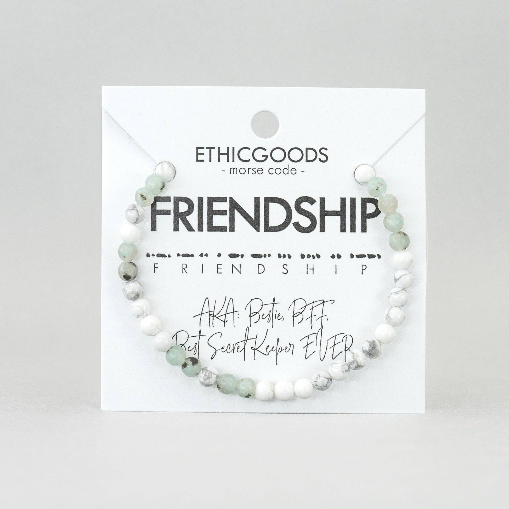 Morse Code Bracelet | FRIENDSHIP: Lavender Jade & Howlite  ETHICGOODS   