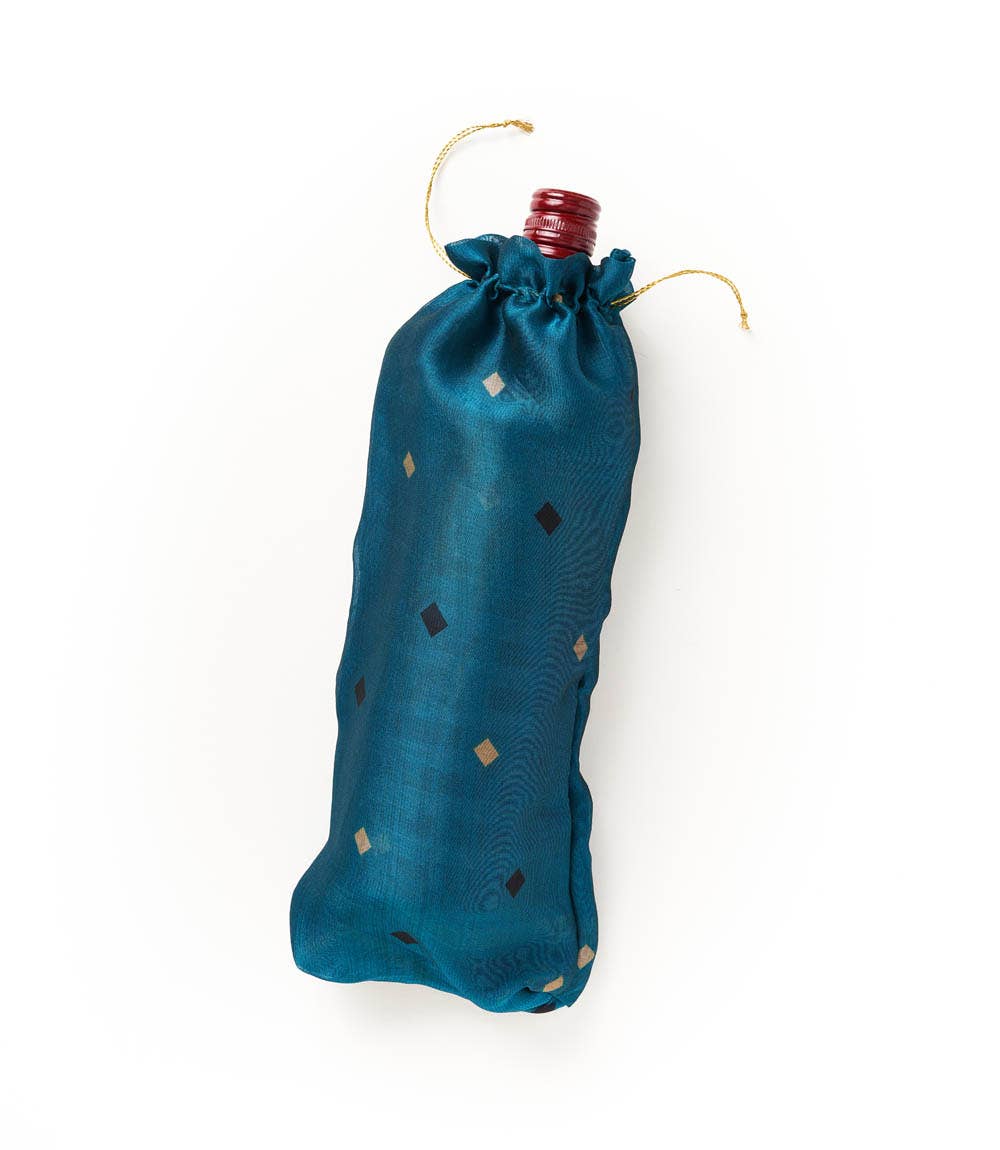 Eco Friendly Wine Gift Bag - Assorted Upcycled Sari Accessories Matr Boomie