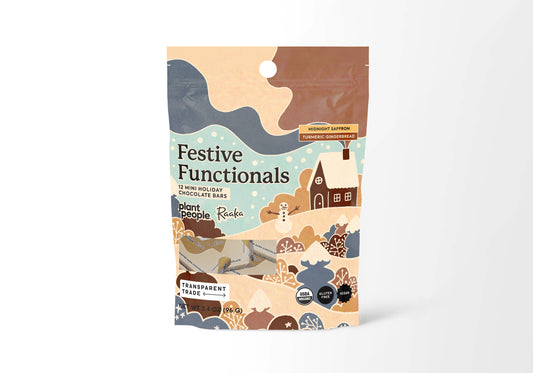 Raaka Chocolate - Festive Functionals Minis Bag 12 ct - Limited holiday Raaka Chocolate