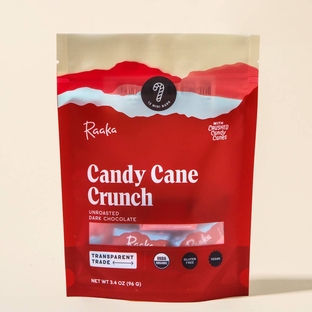 Candy Cane Crunch Minis Bags - Holiday Winter Limited Batch Home Goods Raaka Chocolate   