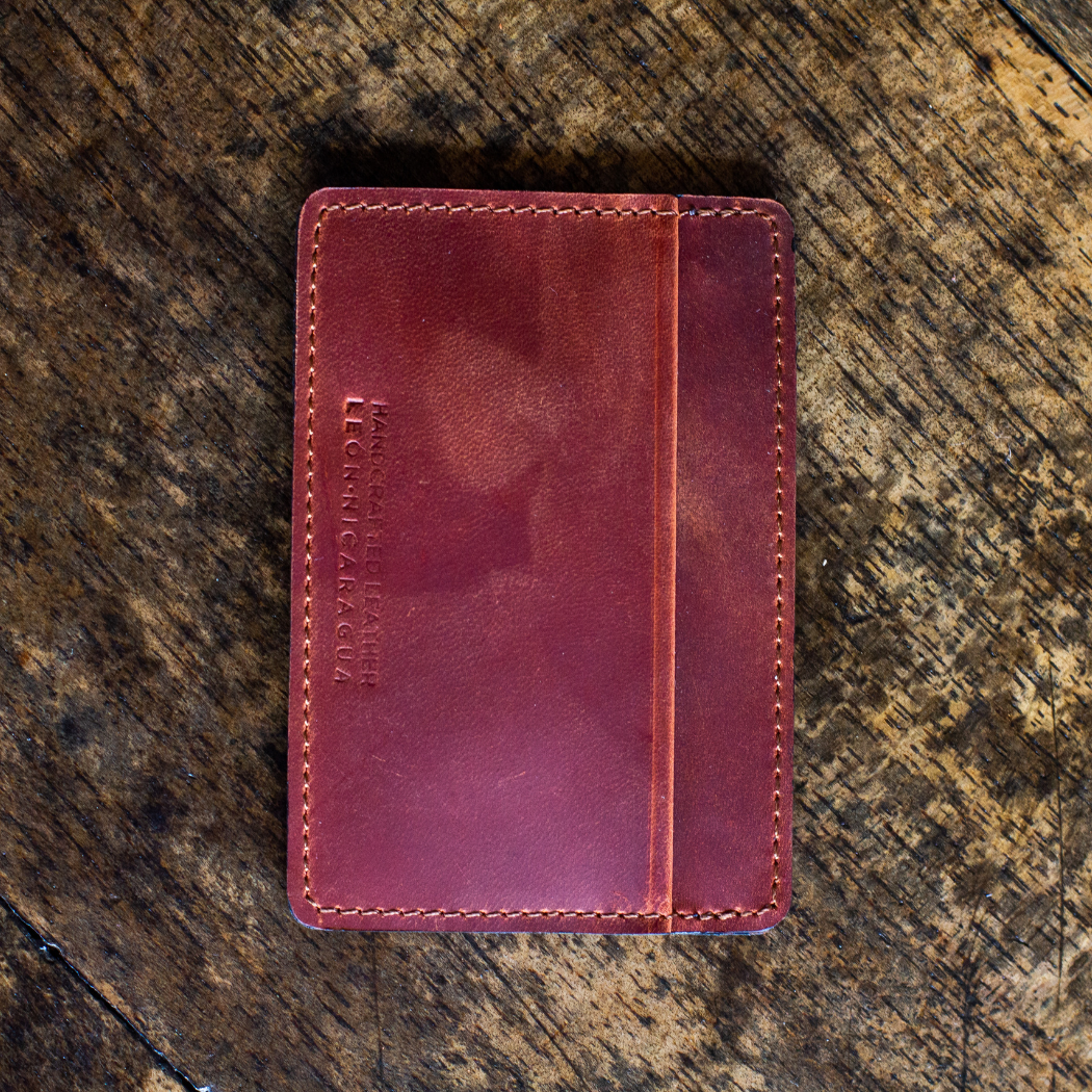 Twin Engine Coffee - Leather Card Wallet-Saddle Brown - Artisan Fair Trade: Saddle Brown  Twin Engine Coffee   