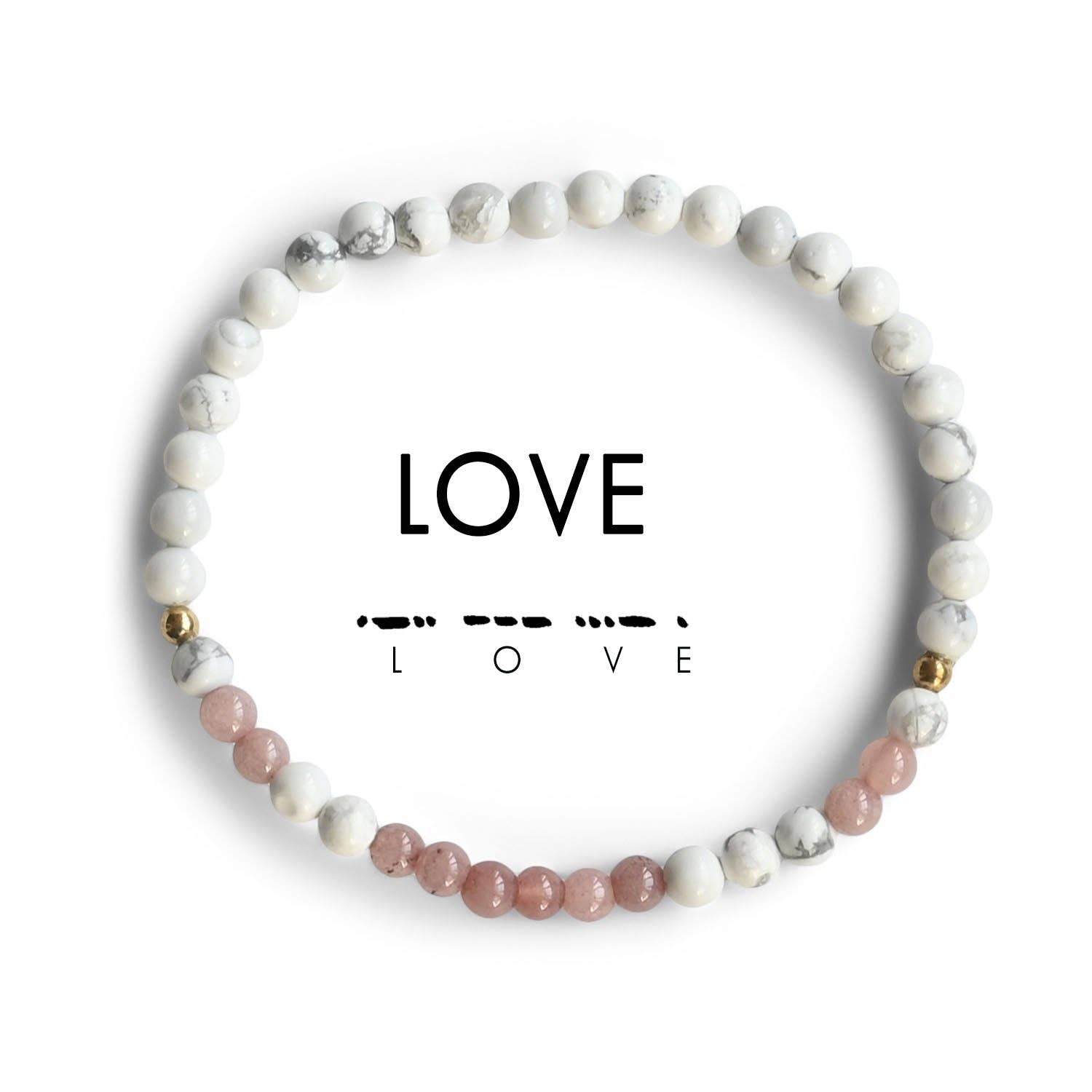 Morse Code Bracelet | LOVE: Lilac & Howlite  ETHICGOODS   