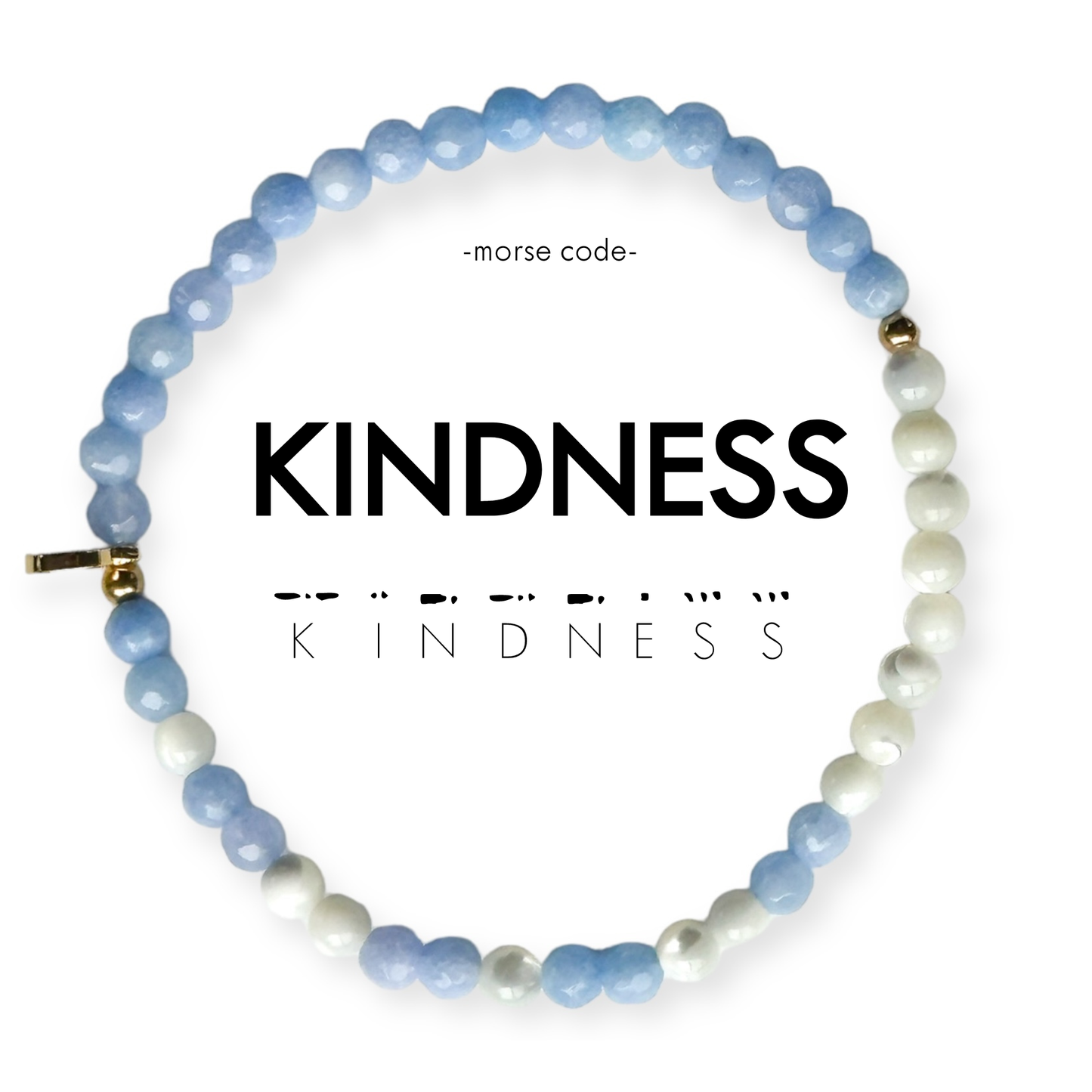 Morse Code Bracelet | KINDNESS: Light Grey & Lilac  ETHICGOODS   