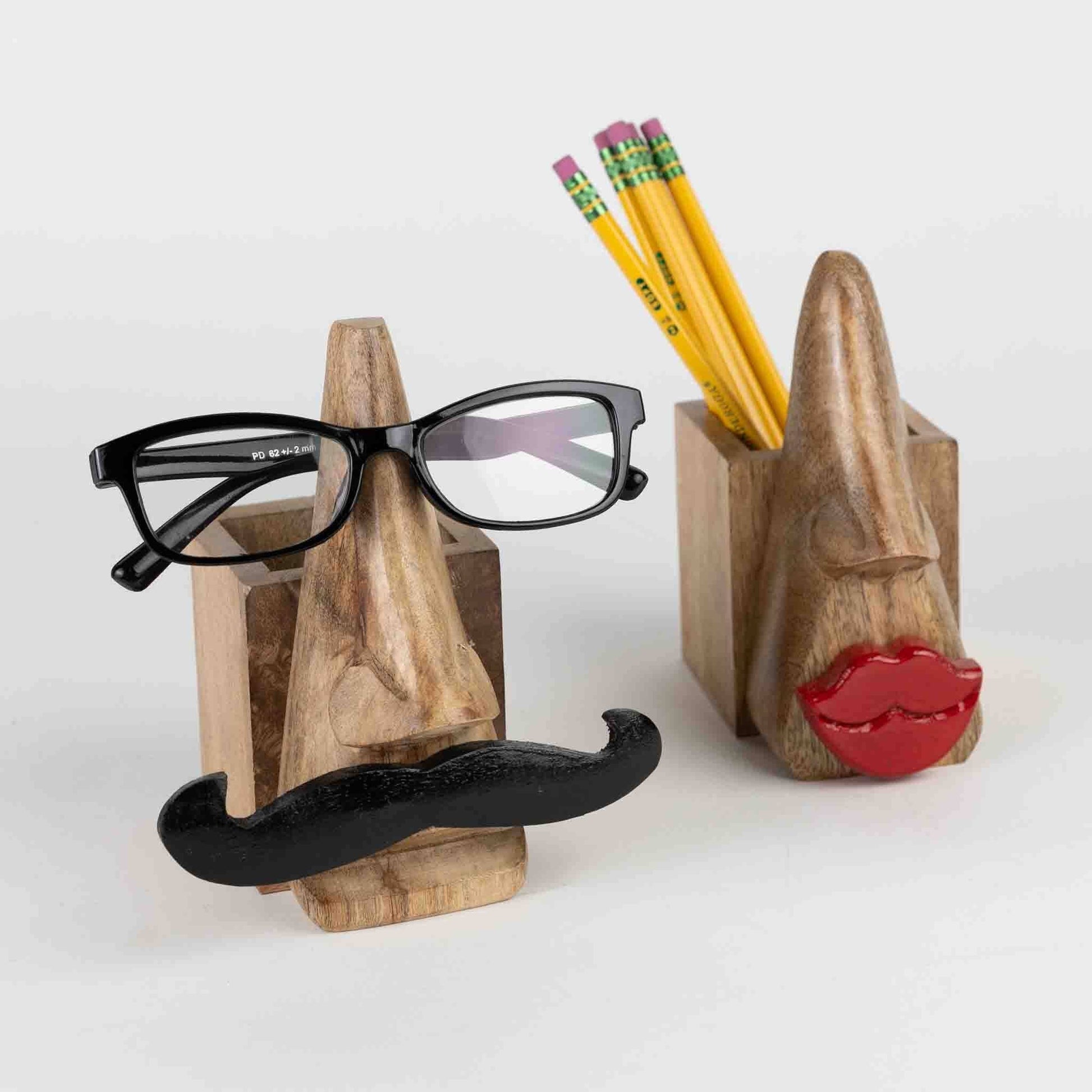 Mustache Eyeglass & Pencil Holder Home Goods Ten Thousand Villages