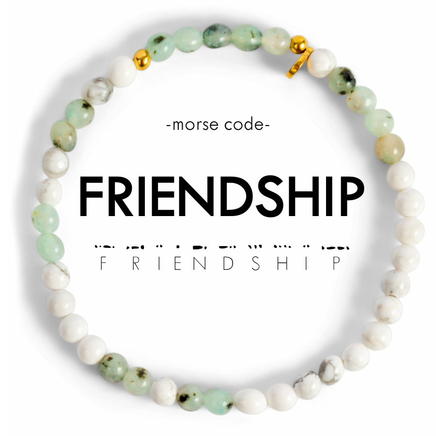 Morse Code Bracelet | FRIENDSHIP: Lavender Jade & Howlite  ETHICGOODS   