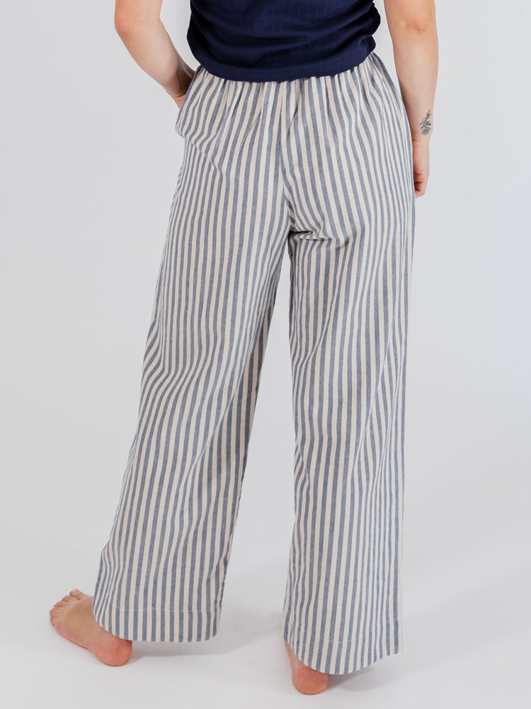 Emmy Drawstring Pant - Pinstripe Blue Pants Mata Traders   