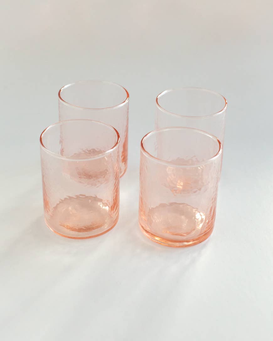 Handblown Hammered Glasses | Set of 4 Home Goods Creative Women