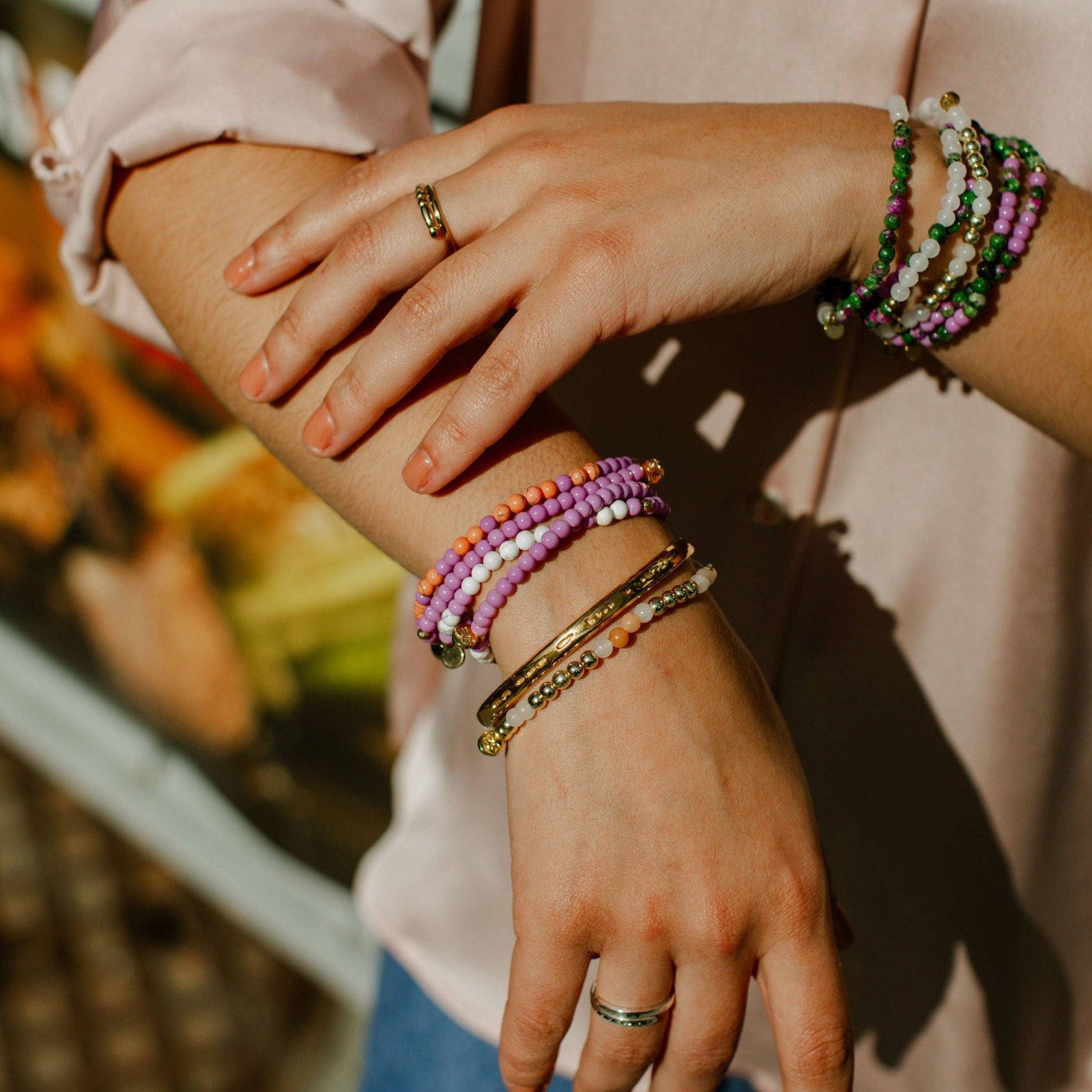 Morse Code Bracelet | LOVE: Lilac & Howlite  ETHICGOODS   