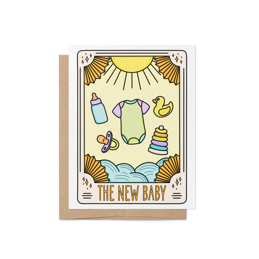 The New Baby Tarot Card Congratulations Card Home Goods MangoIllustrated