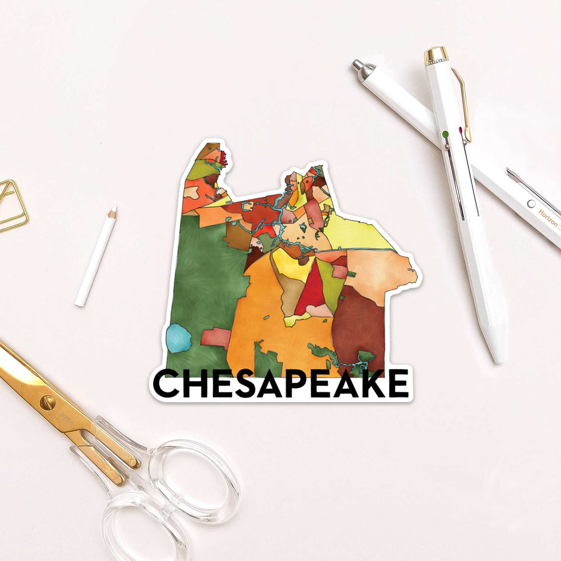 Chesapeake Neighborhoods Sticker  Terratorie Maps + Goods   