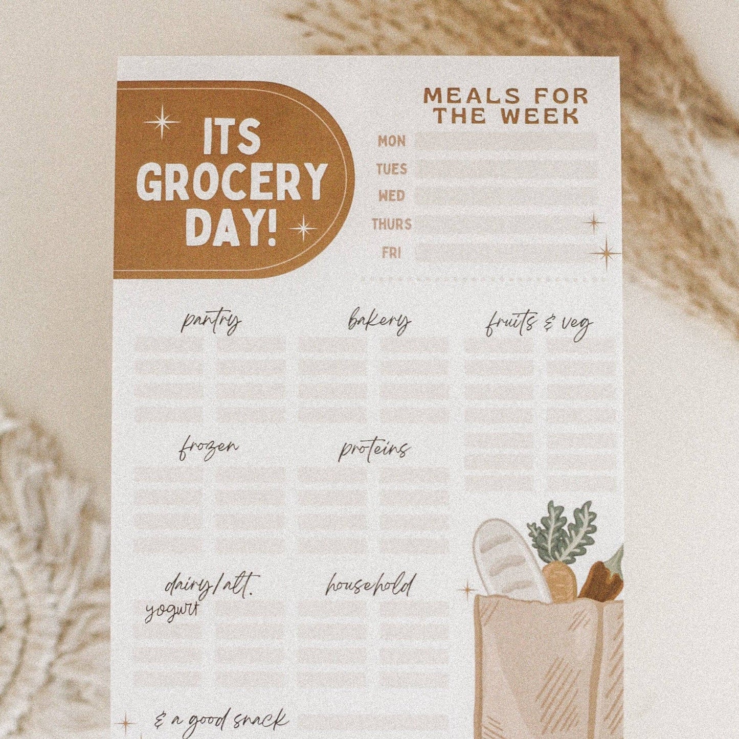 Grocery/Meal Planner Notepad Home Goods Jess' Paper Co.   