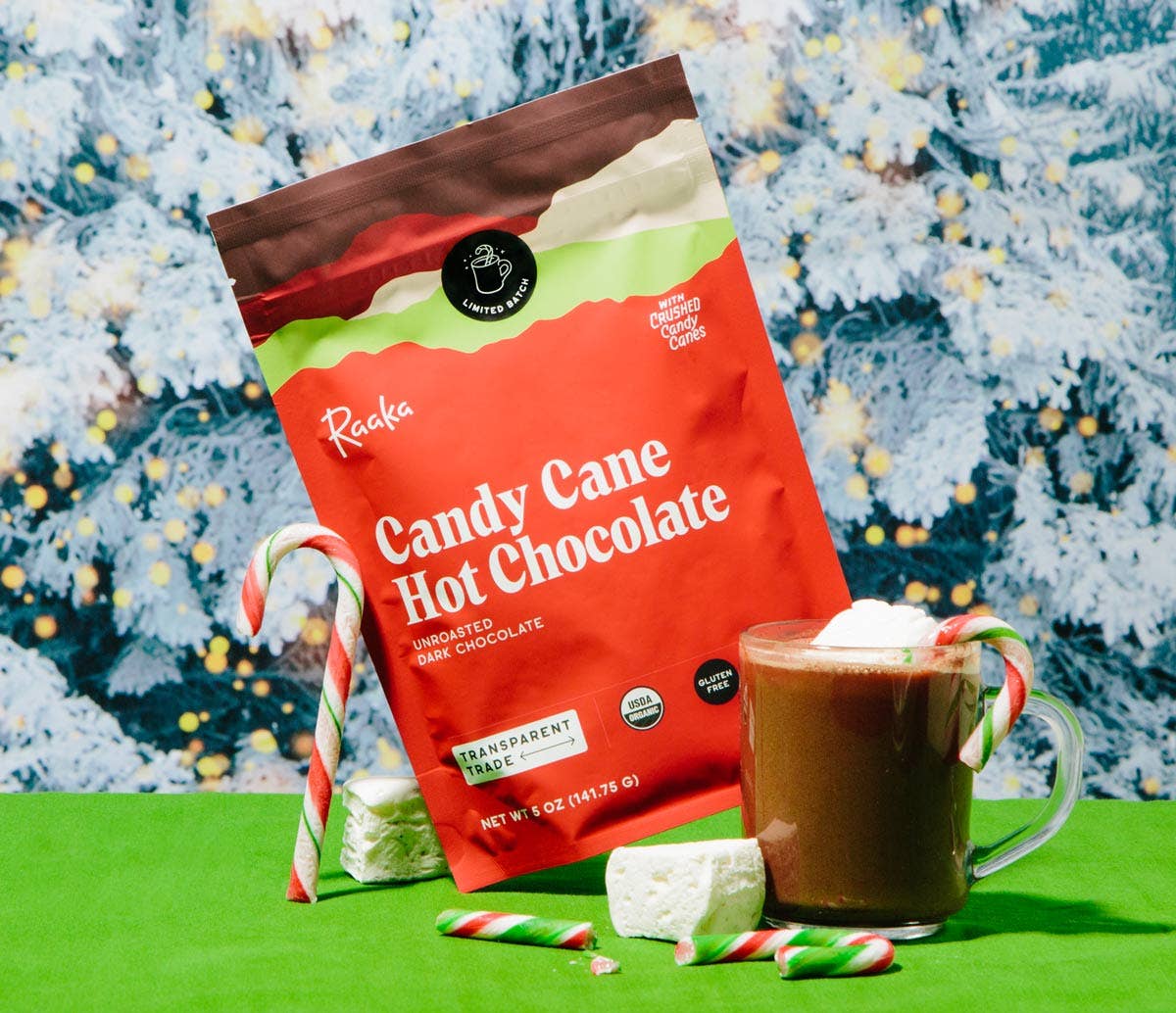 Candy Cane Hot Chocolate - Holiday Christmas Limited Batch Home Goods Raaka Chocolate   