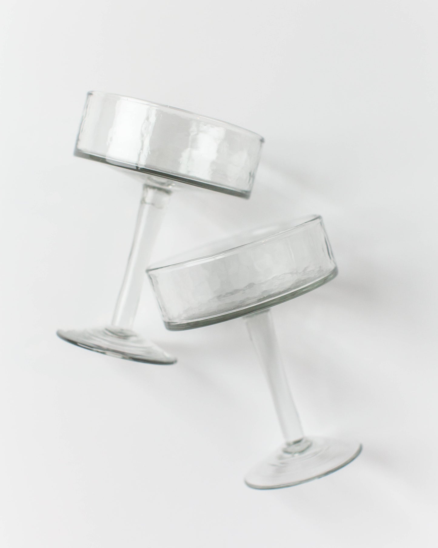 Handblown Hammered Coupe Cocktail Glass Pair | Set of 2 Creative Women