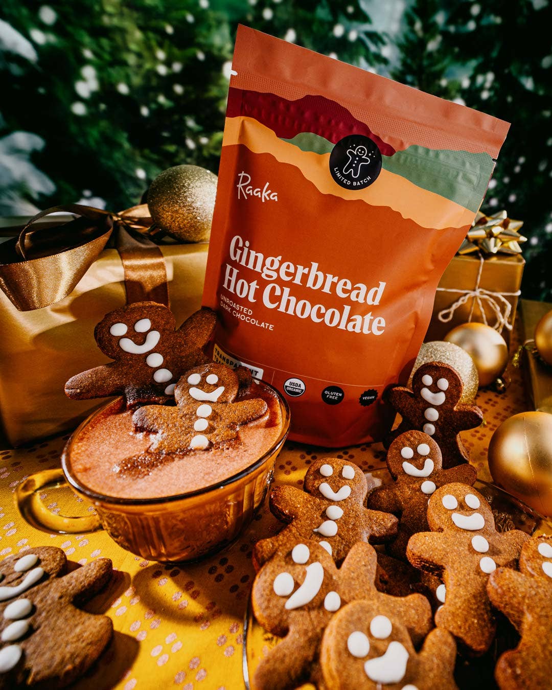 Gingerbread Hot Chocolate - Holiday Christmas Limited Batch Home Goods Raaka Chocolate   