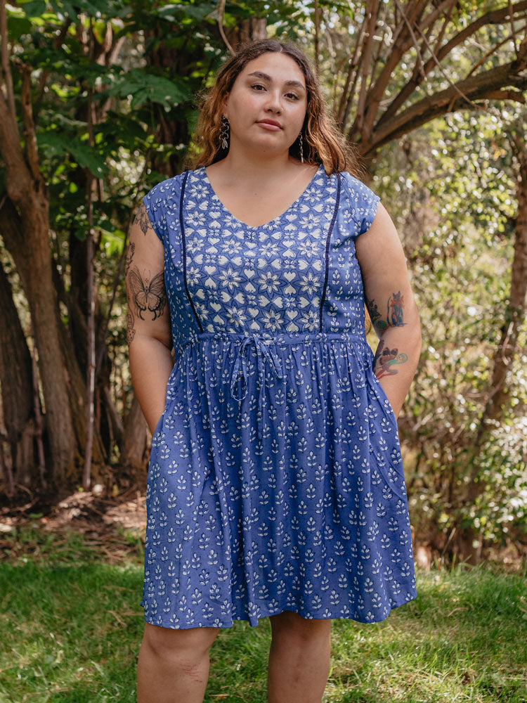 Nashville Dress - Indigo Mix Dresses Mata Traders   