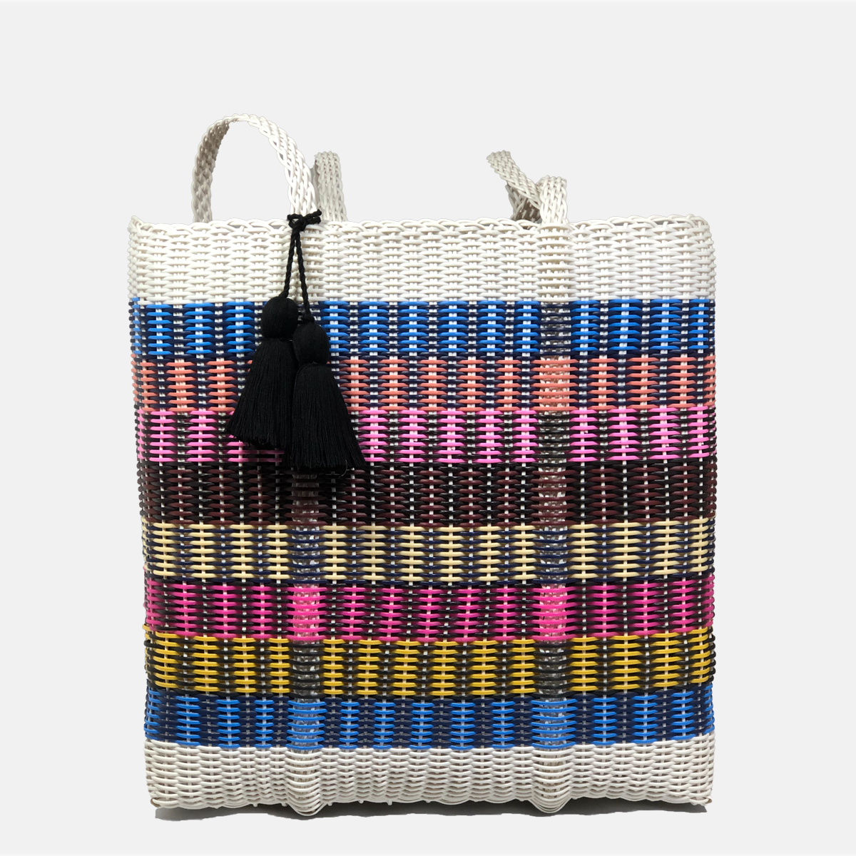 ixoq recycled plastic cesta TOTE exlarge ~ multicolor stripe ~ Summer Bags ixöq   