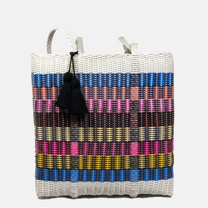 ixoq recycled plastic cesta TOTE exlarge ~ multicolor stripe ~ Summer