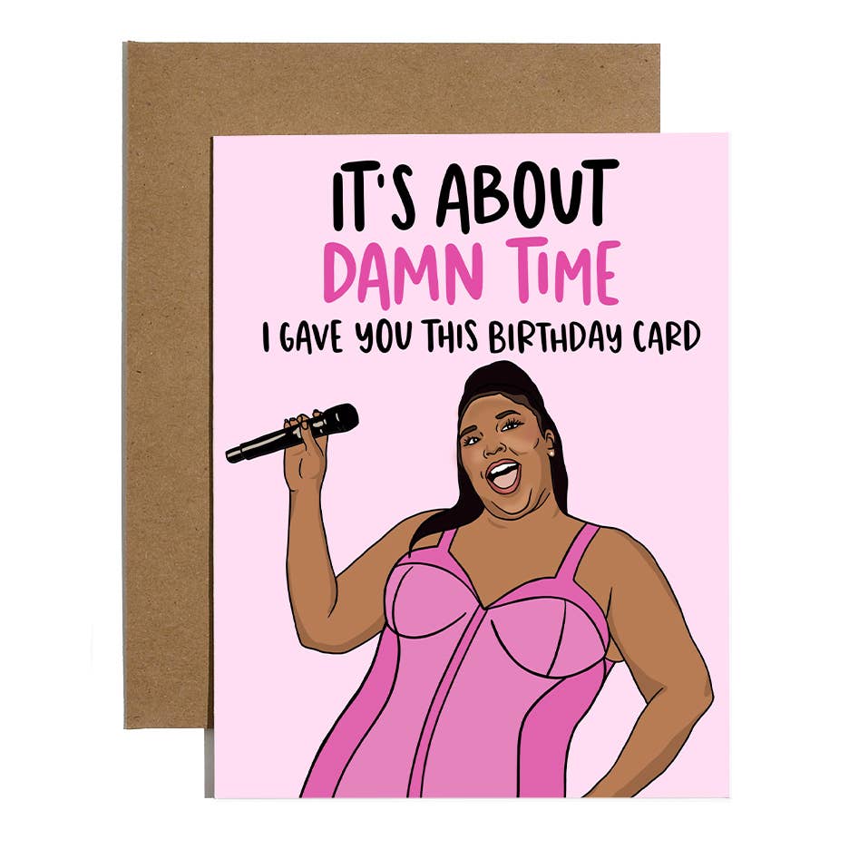 About Damn Time Belated Birthday Card Home Goods Brittany Paige   
