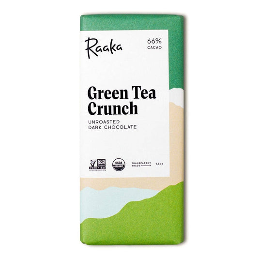 Raaka Chocolate - 66% Green Tea Crunch Chocolate Bar  Raaka Chocolate   