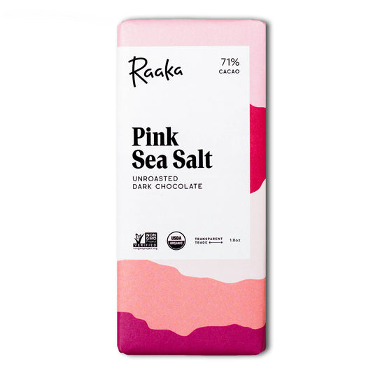 Raaka Chocolate - 71% Pink Sea Salt Chocolate Bar  Raaka Chocolate   