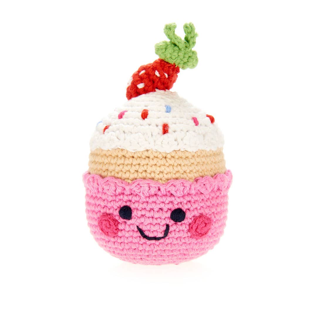 Friendly Cupcake with Strawberry Accessories Pebble   