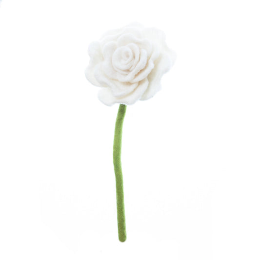 Felt Blooming Rose - White Home Decor Global Goods Partners   