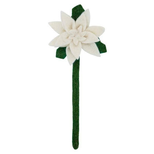 Felt Poinsettia Flower - White Home Decor Global Goods Partners   