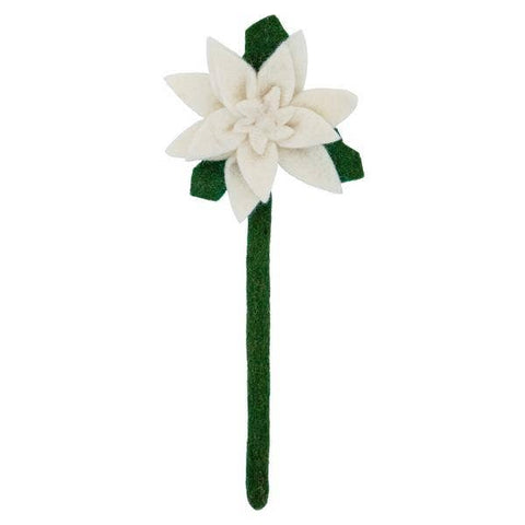 Felt Poinsettia Flower - White