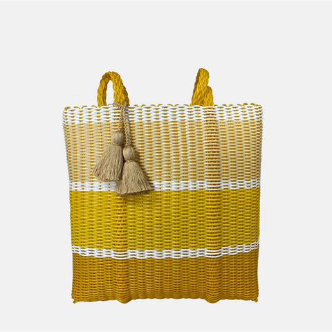 CESTA TOTE large ~ Yellow triple band