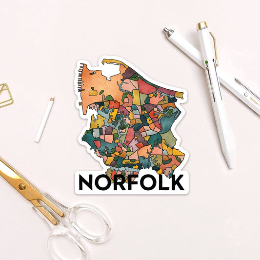 Norfolk Neighborhoods Sticker Home Goods Terratorie Maps + Goods   