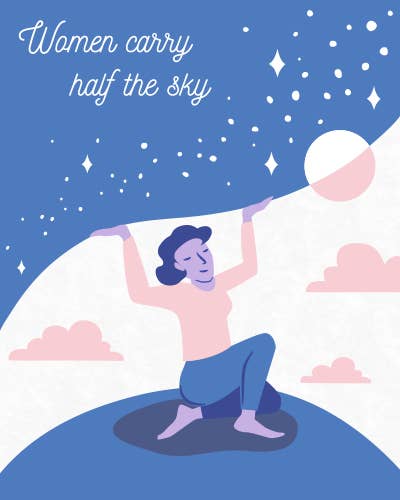 Women Carry Sky Greeting Card Home Goods Good Paper   