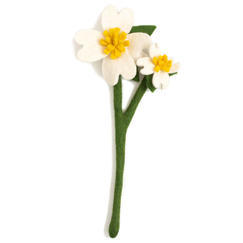 Felt Dogwood Flower - White