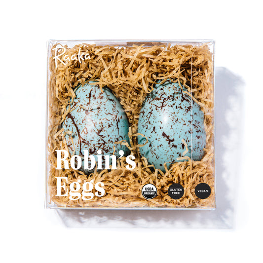 Raaka Chocolate - Robin's Eggs: 2 Vegan White Chocolate Easter Eggs  Raaka Chocolate   