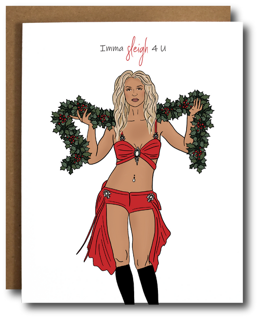 Britney Spears Sleigh for You Christmas Card Home Goods The Card Bureau   