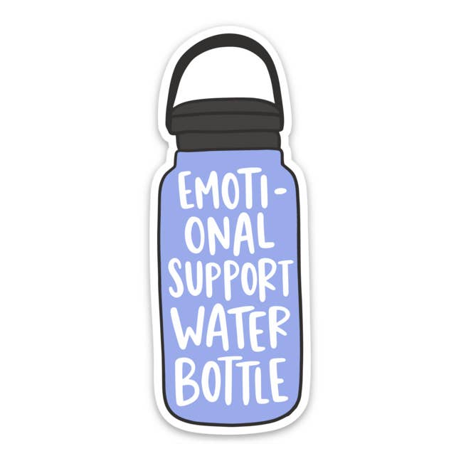 Emotional Support Water Bottle Sticker Home Goods Brittany Paige   