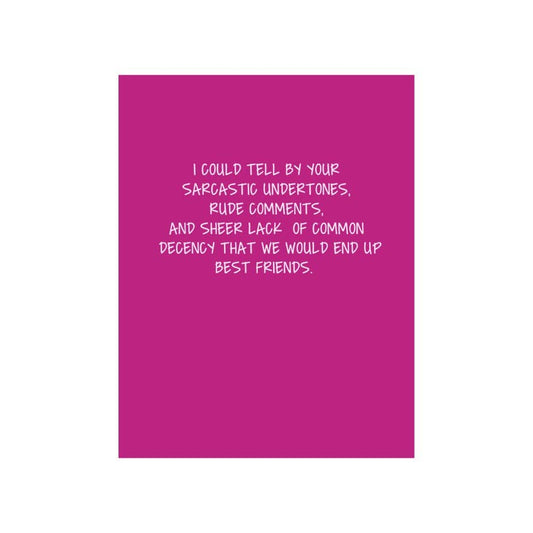 Best Friends Greeting Card Sticker Peace, Love and Sarcasm   